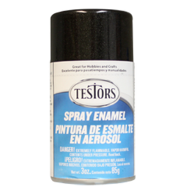 Testors 1254 Black Metallic Spray Enamel 3 oz Can Paint - Shore Line Hobby