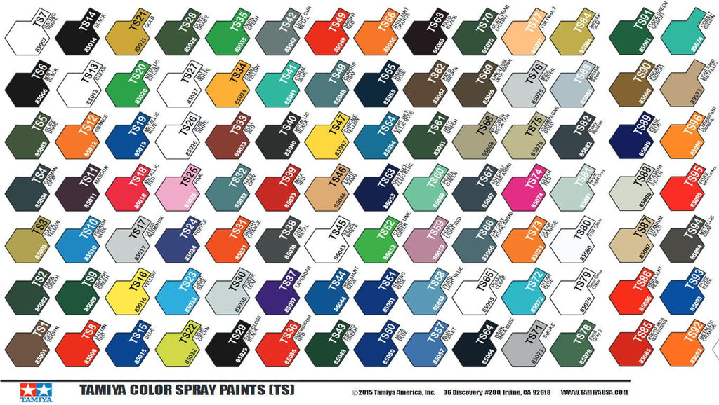 Tamiya TS Paint Line Plastic Models 100ml Spray Can - Assorted Colors Mix &  Match