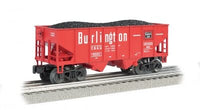 Bachmann BURLINGTON - RED - 55-TON 2-BAY USRA OUTSIDE BRACED HOPPER 48207 O SCALE