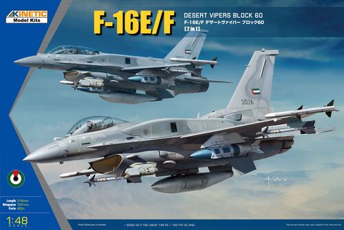 Kinetic 48136 F-16E/F Desert Vipers Block 60 1:48 Plastic Model Kit