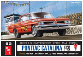 AMT 1962 Pontiac Catalina Super Stock 1:25 Scale 1392 Plastic Model Kit Race Car Model Kits AMT 
