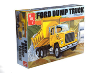 Model kit box for a Ford dump truck on a white background