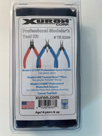 Xuron Corp tool kit packaging with pliers illustration on a white background