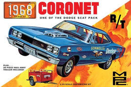 MPC 1968 Dodge Coronet Hardtop w/Trailer 1:25 Scale Model Kit 975 Car Model Kits MPC 