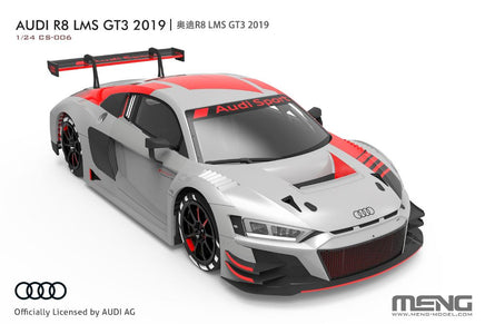 Model of Audi R8 LMS GT3 2019 on a white background