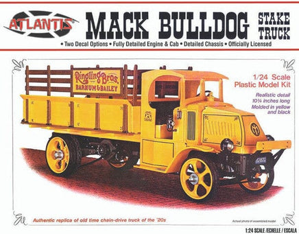 Atlantis Models Mack Bulldog Stake Truck 1/24 2402 Plastic Model Kit Truck Model Kit Atlantis Models 