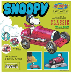 Atlantis Models Snoopy and his Classic Race Car Motorized Snap 6894 Model Kit