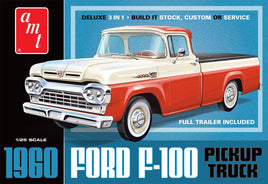 AMT 1960 Ford F-100 Pickup w/Trailer 1:25 Scale 1407 Plastic Model Kit