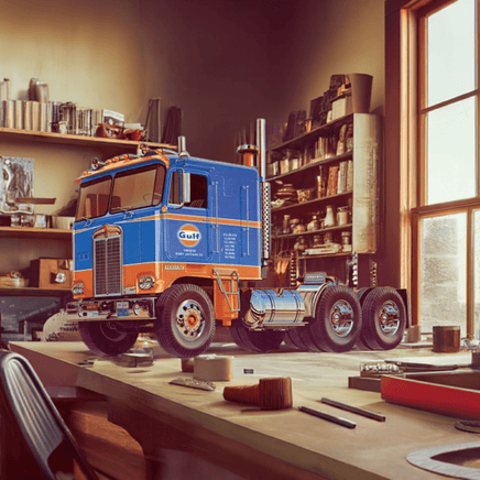 AMT 1/25 Kenworth K-123 Cabover Gulf Oil Model Kit #1433 AMT 1/25 Kenworth K-123 Cabover Gulf Oil Model Kit #1433