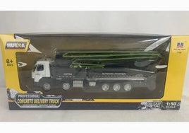 Model concrete delivery truck in packaging with 'HuiNa' branding