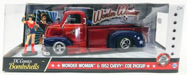 JADA 1/24 DC Comics 1952 Chevy COE Pickup Truck w/Wonder Woman Figure 30453 Car Model JADA 