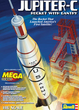Revell Jupiter C with Gantry & Crew 1:110 Scale 3706 Plastic Model Rocket Kit