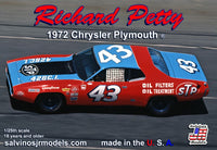 Salvino's JR Models Richard Petty 1972 Chrysler Plymouth 1/25 Plastic Model Kit