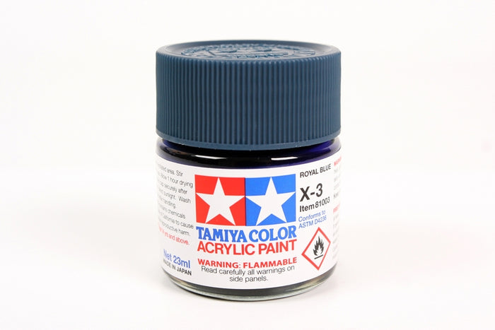 Tamiya Acrylic X-3 Royal Blue 23ml | Gloss Model Paint TAM-81003| Shore ...