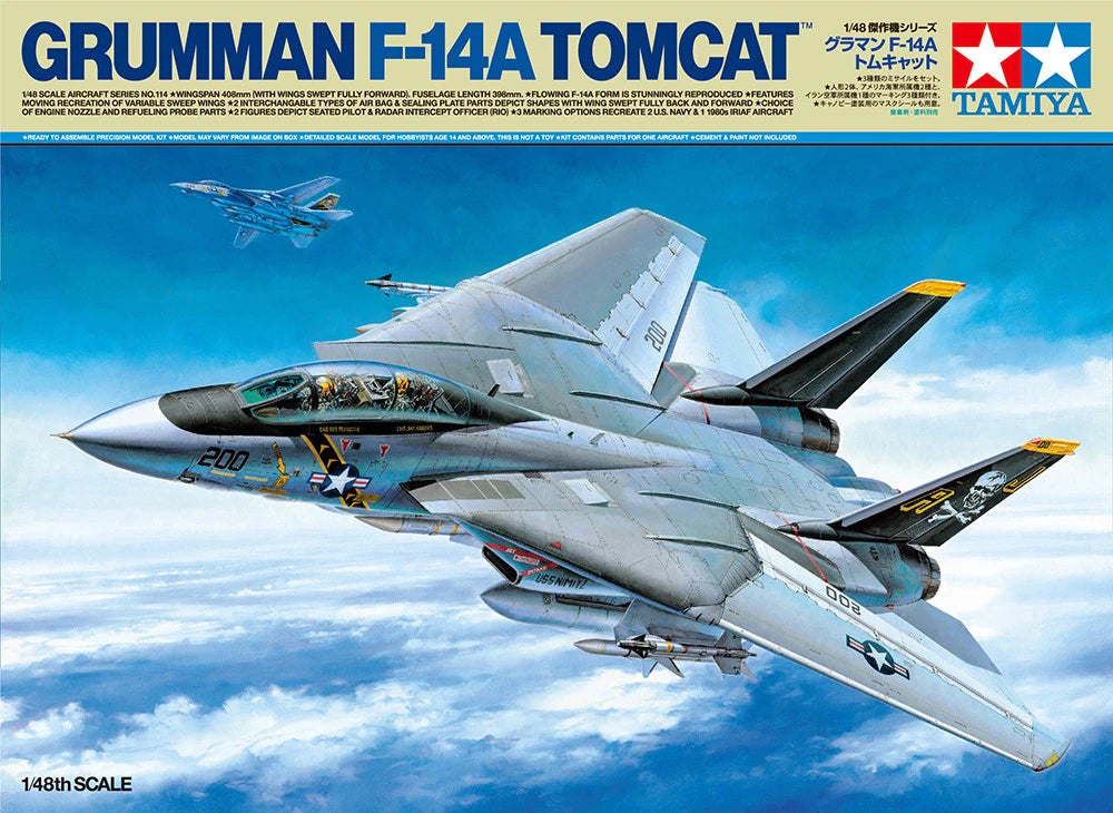 Tamiya Grumman F-14A Tomcat 1:48 61114 Plastic Model Airplane Kit