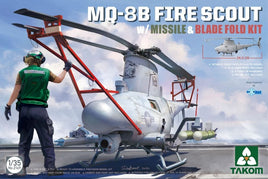 Takom 1/35 MQ8B Fire Scout Helicopter w/Missile & Blade Fold Kit Military Model Kits Takom 