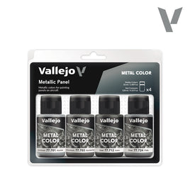 Vallejo Acrylic 77601 Metal Panel Color Paint Set - 4 Bottles - 32ml/1.08oz each