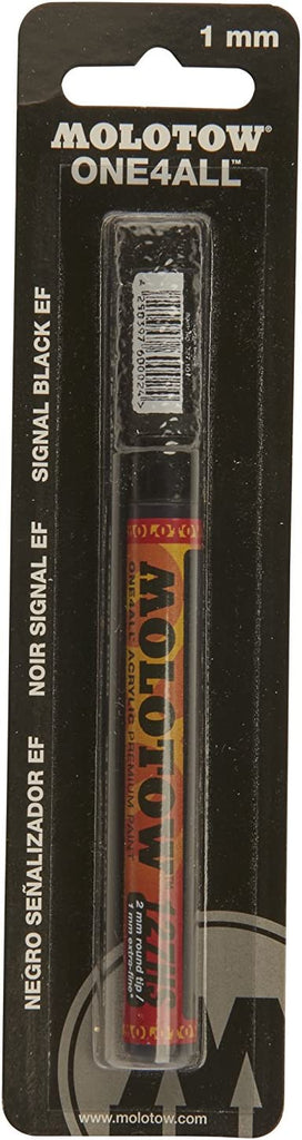Molotow ONE4ALL Acrylic Paint Marker, 1mm, Signal Black, 1 Each (127.101)