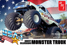 AMT 1988 Chevy Silverado Monster Truck USA-1 1/25th 1252 Plastic Model Kit Truck Model Kit AMT 