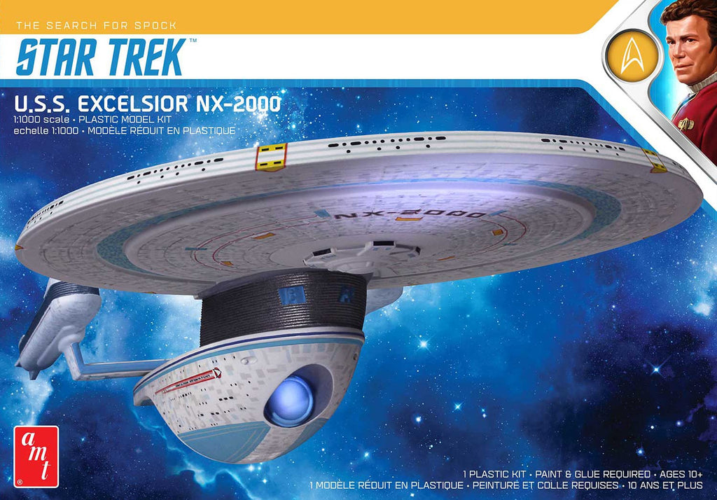 AMT Star Trek USS Excelsior NX-2000 1:1000 1257 Plastic Model Kit Space
