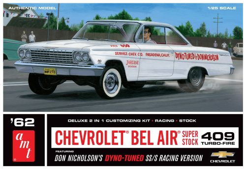 AMT 1962 CHEVY BEL AIR SUPER STOCK DON NICHOLSON 1:25 SCALE MODEL KIT