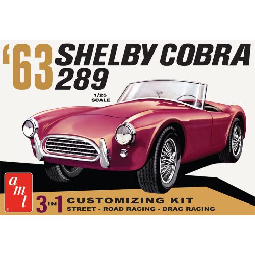 AMT 1963 Shelby Cobra 289 3'n1 1319 1:25 Plastic Model Kit