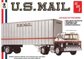 AMT Ford C-900 Tractor with USPS Trailer 1:25 1326 Plastic Model Kit Truck Model Kits AMT 