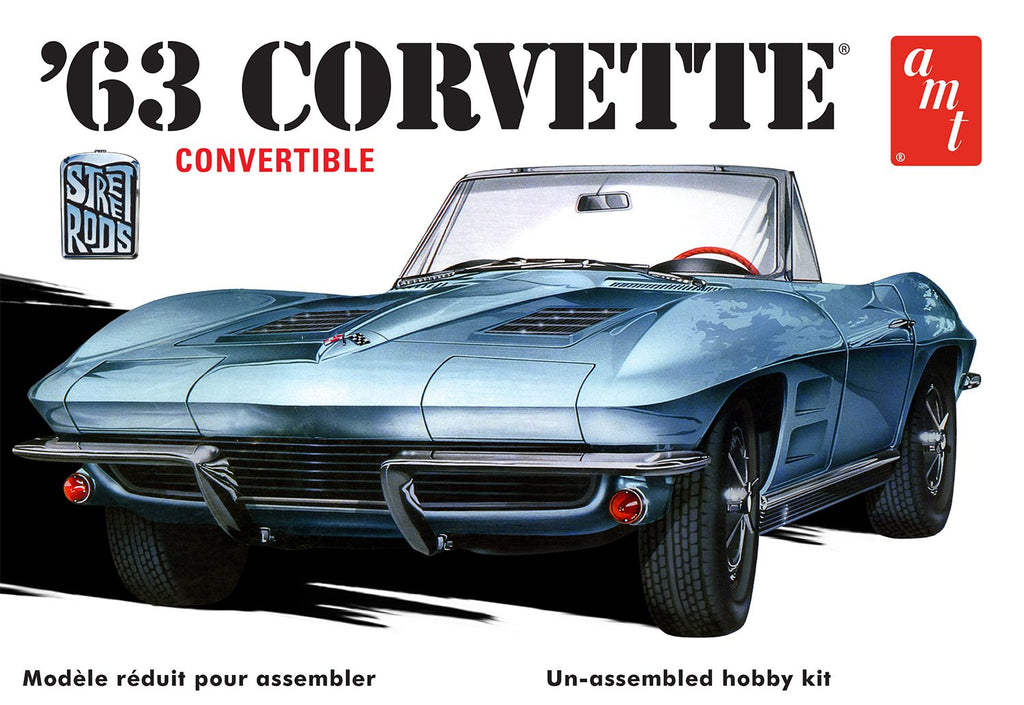 AMT 1963 Chevy Corvette Convertible 1:25 1335 Plastic Model Kit