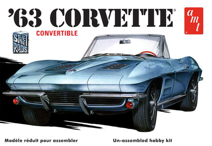 AMT 1963 Chevy Corvette Convertible 1:25 1335 Plastic Model Kit Car Model Kit AMT 