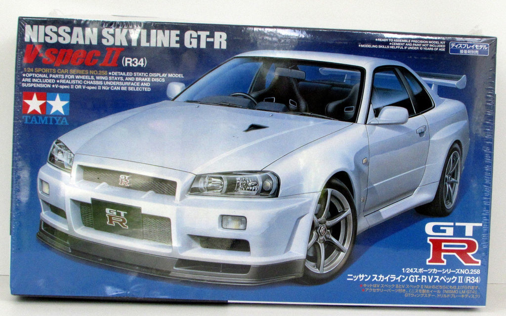 Nissan Skyline GT-R V-spec II (R34) Sports Car Series Tamiya #24258 1/24 New Kit - Shore Line Hobby