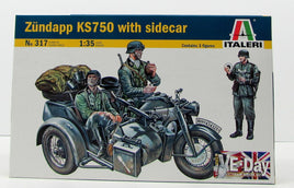 Italeri Zundapp Ks750 Motorcycle with Sidecar 317 1/35 New Model Kit - Shore Line Hobby
