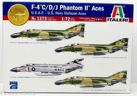Italeri F-4 C/D/J Phantom II  Vietnam Aces 1373 1/72 New Airplane Plastic Model Kit - Shore Line Hobby