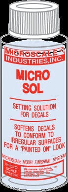 Micro Sol - 1 oz. bottle (Decal Setting Solution) -- Stock# MSI-2 Modeling Accessories Microscale 