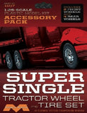 Super Single Tractor Wheel & Tire Set (6) (1/25) Moebius 1017 - Shore Line Hobby