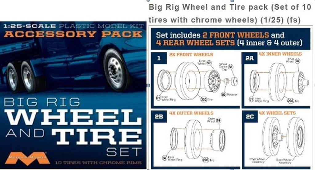 Moebius Models Big Rig Wheel & Tire Set 1/25 #1010 - Shore Line Hobby