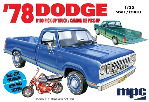 1978 Dodge D100 Custom Pickup with Minibike 1/25 MPC 901 - Shore Line Hobby
