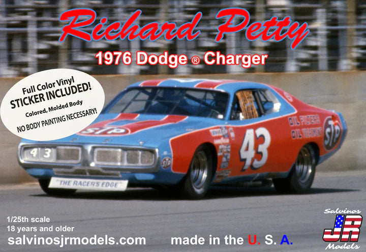 Salvinos Richard Petty 1976 Dodge Charger Vinyl Wraps 1:25 Model Car Kit