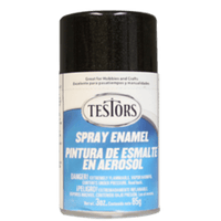 Testors 1254 Black Metallic Spray Enamel 3 oz Can Paint - Shore Line Hobby