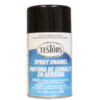 Testors 1254 Black Metallic Spray Enamel 3 oz Can Paint - Shore Line Hobby