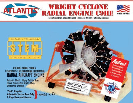 Atlantis 1/12 Wright Cyclone 9 Radial Engine STEM M6052 1:12