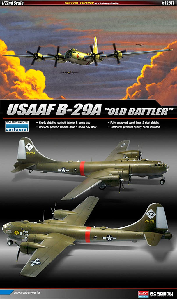 USAAF B-29A "Old Battler" 1:72 Plastic Model Kit 12517