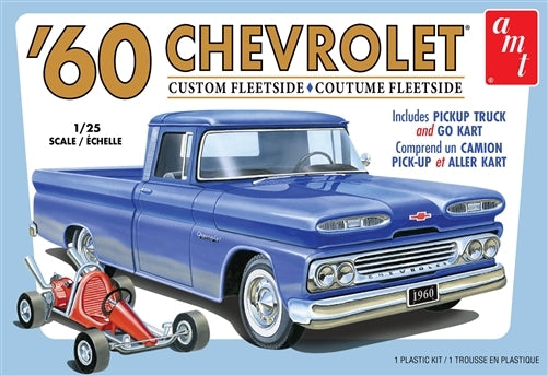 1960 Chevrolet Custom Fleetside Pickup Truck w/Go Kart 1/25 AMT Models - Shore Line Hobby