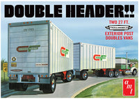 AMT 1132 1/25 Tandem Van Trailers, Double Header Model Kit - Shore Line Hobby