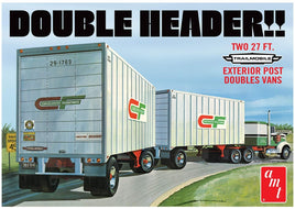 AMT 1132 1/25 Tandem Van Trailers, Double Header Truck Model Kit Truck Model Kit AMT