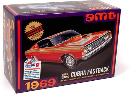 AMT 1969 Ford Torino Cobra Fastback 1:25 Scale Plastic Model Kit 1217 Plastic Model Kit AMT 