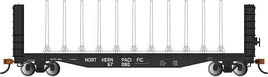 Bachmann 52' Centerbeam Bulkhead Flatcar - Ready to Run -- Northern Pacific #67080 (black) Model Railroad Bachmann Trains 