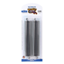 Bachmann Trains - Snap-Fit E-Z Track 9” Straight Track (4/card) - Nickel Silver Rail With Gray Roadbed - HO Scale Model Railroad Accessories Bachmann Trains 