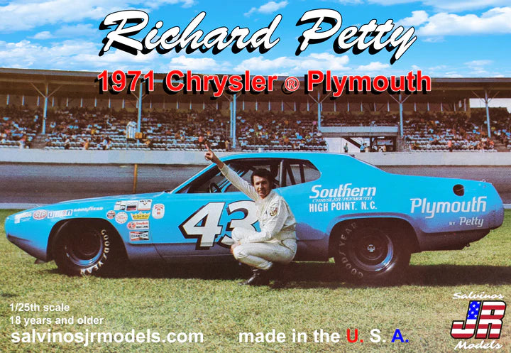 Salvinos Richard Petty 1971 Plymouth Road Runner Plastic Model Kit