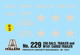Italeri 250gal TANK TRAILER & M109 1:35 229 Plastic Model Kit