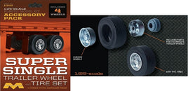 Moebius Models Super Single Trailer Wheel & Tire Set (4/pk) 1/25 #1018 Plastic Model Kit Moebius Models 